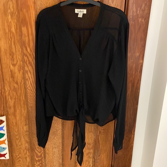 Black sheer blouse - Picture 4 of 4